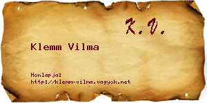 Klemm Vilma névjegykártya